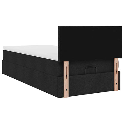 vidaXL Ottoman-Bett mit Matratze Schwarz 100x200 cm Stoff