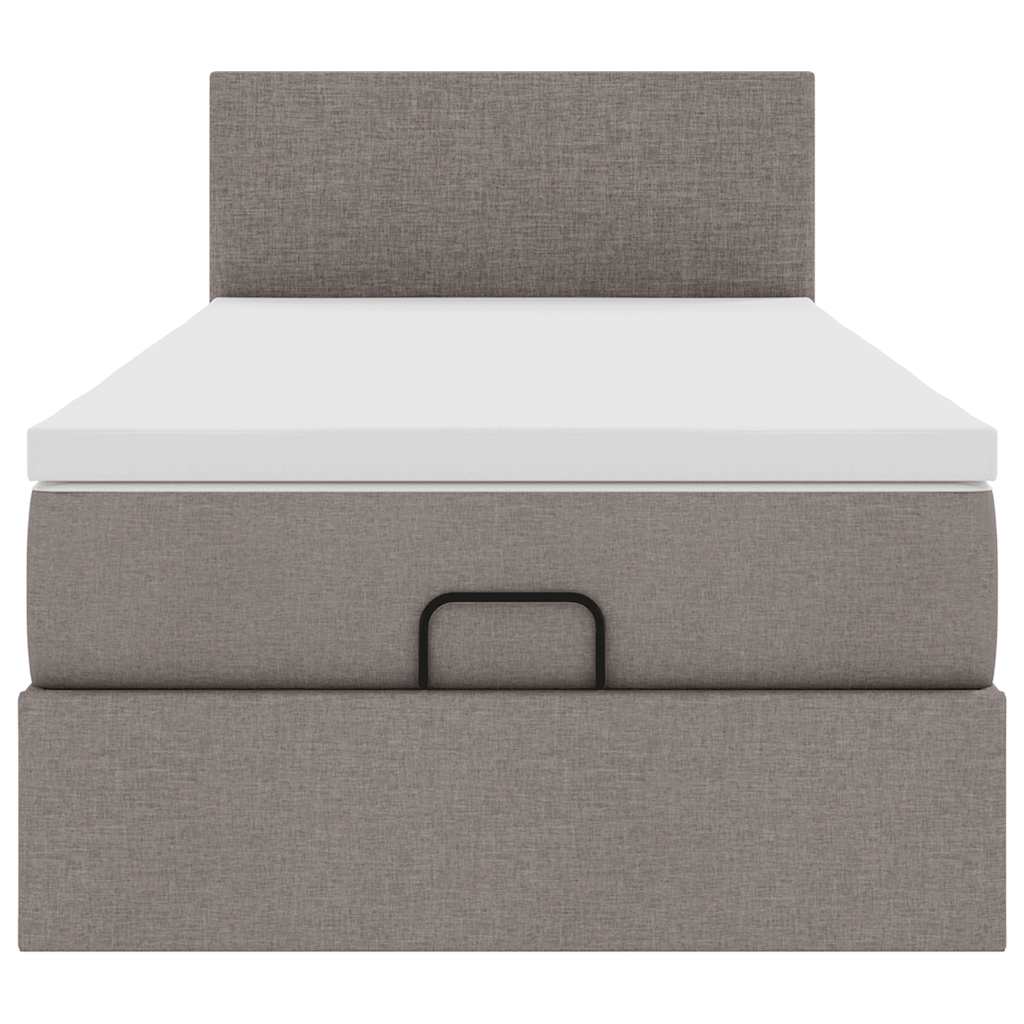 vidaXL Ottoman-Bett mit Matratze Taupe 100x200 cm Stoff