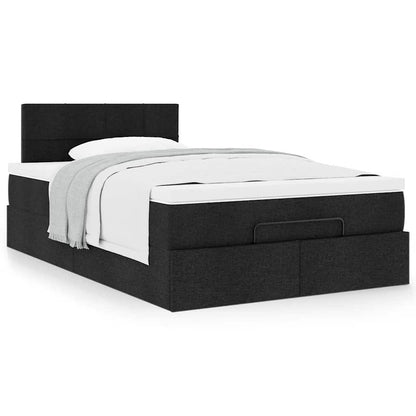 vidaXL Ottoman-Bett mit Matratze Schwarz 120x190 cm Stoff