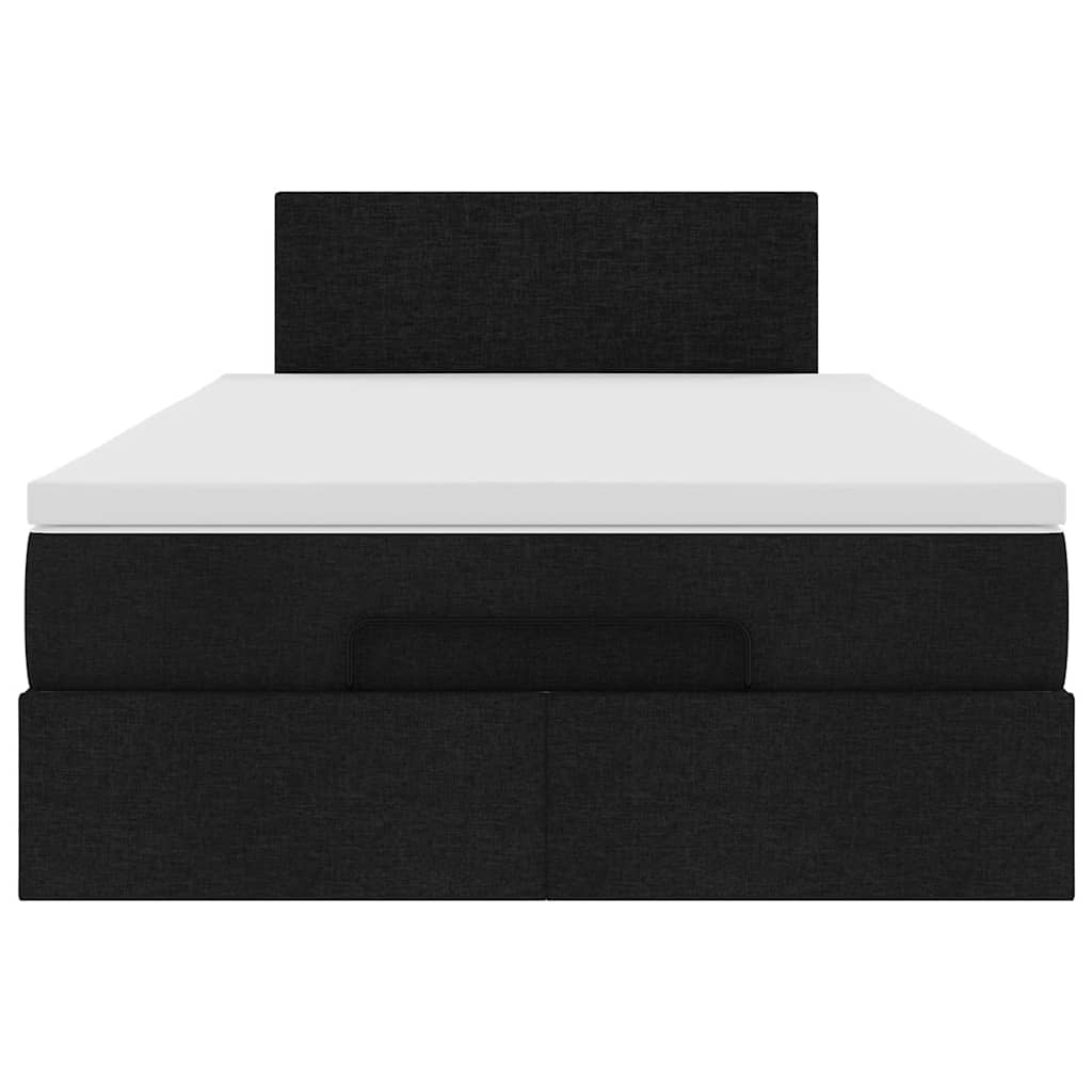 Ottoman-Bett mit Matratze Schwarz 120x190 cm Stoff