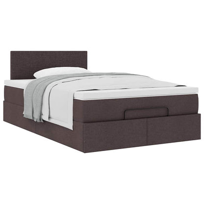 vidaXL Ottoman-Bett mit Matratze Dunkelbraun 120x190 cm Stoff