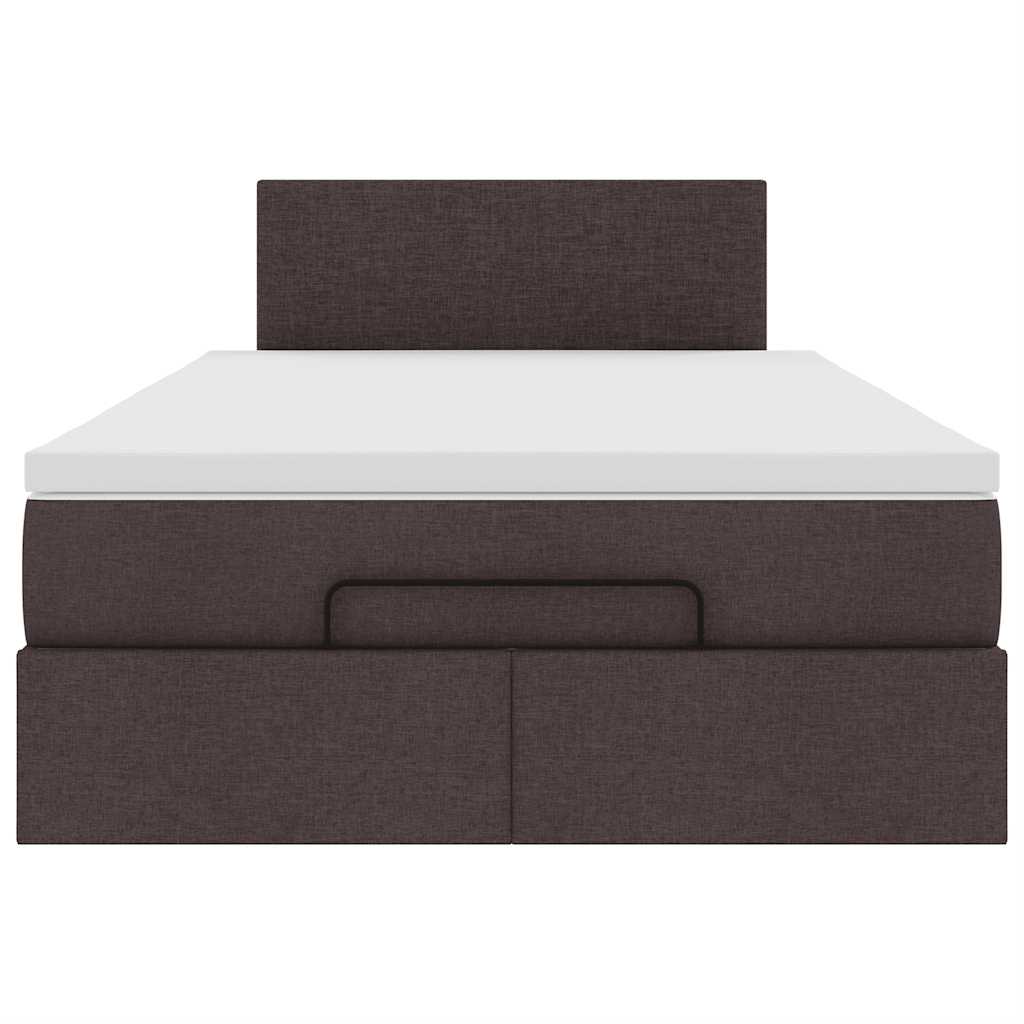 vidaXL Ottoman-Bett mit Matratze Dunkelbraun 120x190 cm Stoff