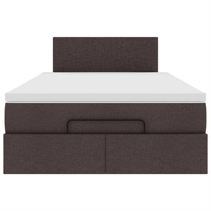 vidaXL Ottoman-Bett mit Matratze Dunkelbraun 120x190 cm Stoff