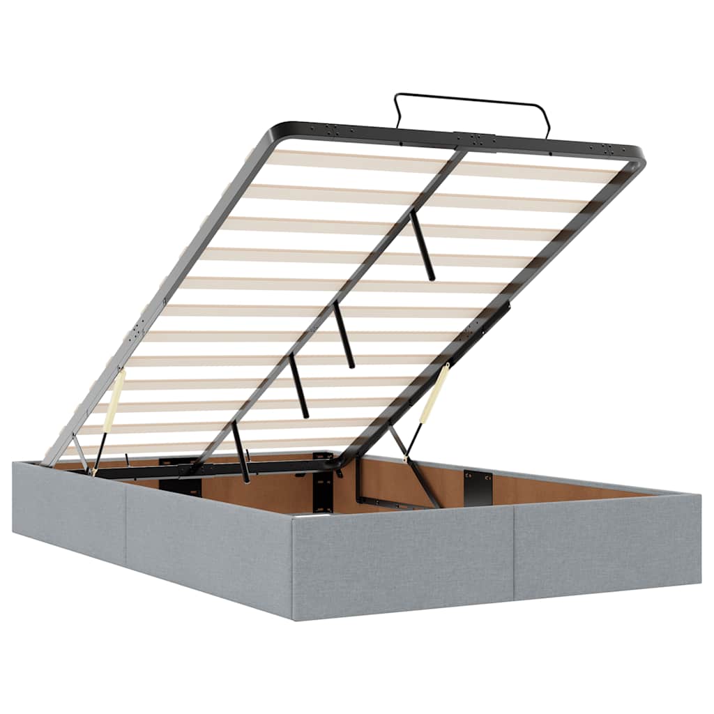 vidaXL Lit-coffre avec matelas Gris clair 120x200 cm Tissu