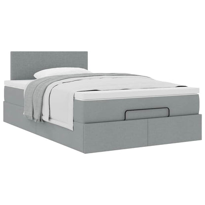 vidaXL Lit-coffre avec matelas Gris clair 120x200 cm Tissu