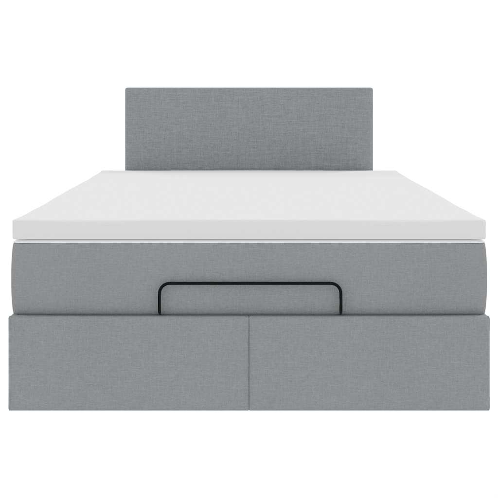 vidaXL Lit-coffre avec matelas Gris clair 120x200 cm Tissu