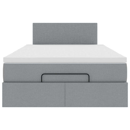 vidaXL Lit-coffre avec matelas Gris clair 120x200 cm Tissu