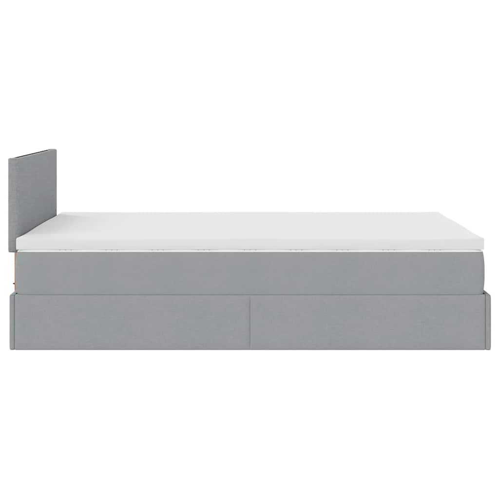 vidaXL Lit-coffre avec matelas Gris clair 120x200 cm Tissu