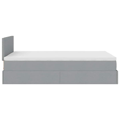 vidaXL Lit-coffre avec matelas Gris clair 120x200 cm Tissu
