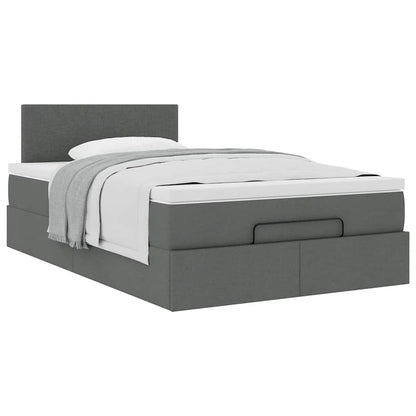vidaXL Lit ottoman avec matelas gris foncé 120x200 cm tissu