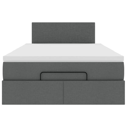 vidaXL Lit ottoman avec matelas gris foncé 120x200 cm tissu