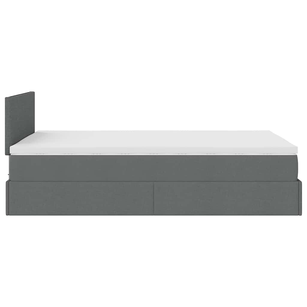 vidaXL Lit ottoman avec matelas gris foncé 120x200 cm tissu