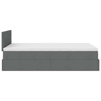 vidaXL Lit ottoman avec matelas gris foncé 120x200 cm tissu