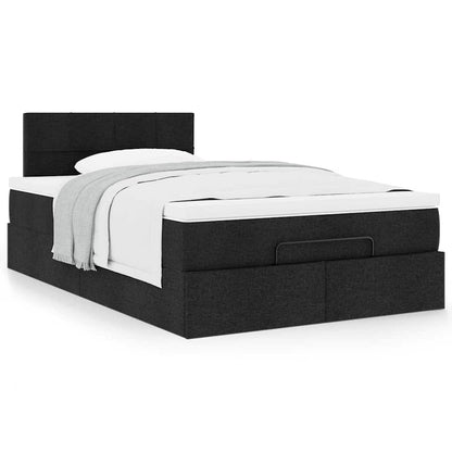 vidaXL Lit ottoman avec matelas Noir 120x200 cm Tissu