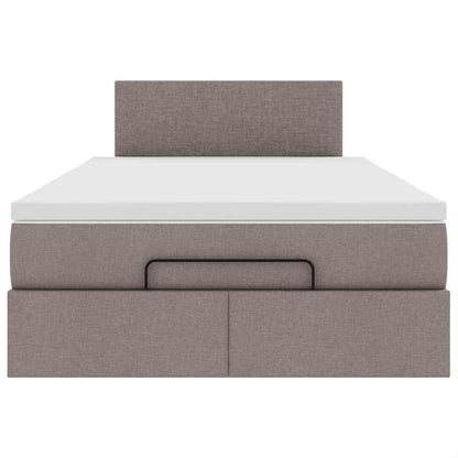 Ottoman-Bett mit Matratze Taupe 120x200 cm Stoff
