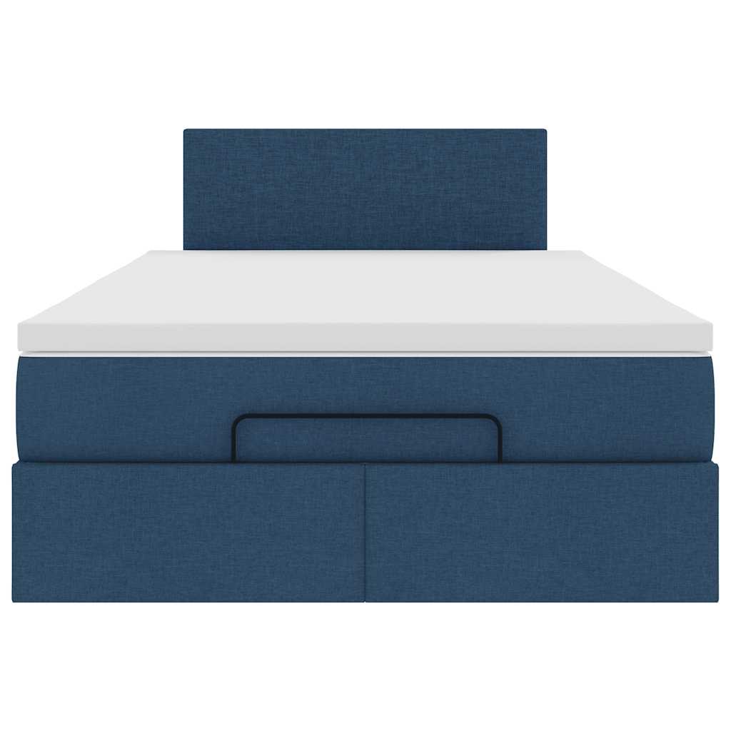 vidaXL Ottoman-Bett mit Matratze Blau 120x200 cm Stoff