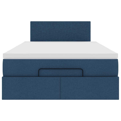 vidaXL Ottoman-Bett mit Matratze Blau 120x200 cm Stoff