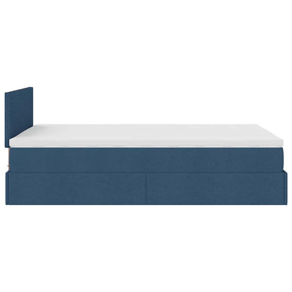 vidaXL Ottoman-Bett mit Matratze Blau 120x200 cm Stoff