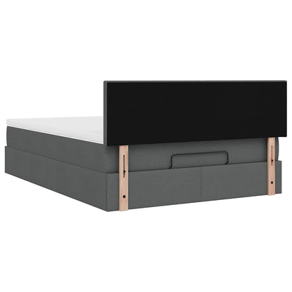vidaXL Ottoman-Bett mit Matratze Dunkelgrau 140x200 cm Stoff