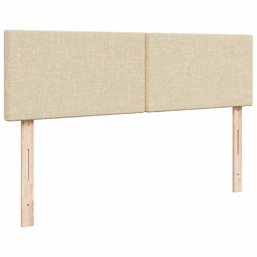 vidaXL Ottoman-Bett mit Matratze Creme 140x200 cm Stoff