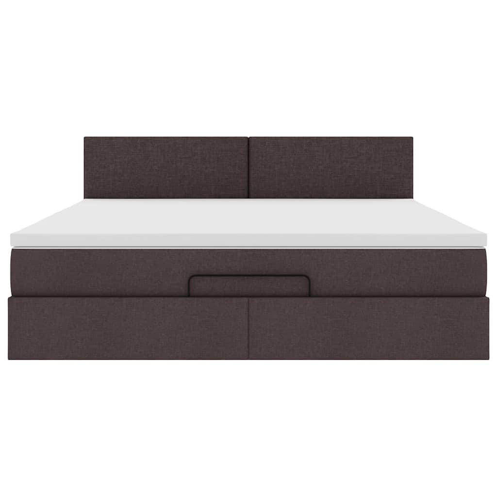 vidaXL Ottoman-Bett mit Matratze Dunkelbraun 160x200 cm Stoff