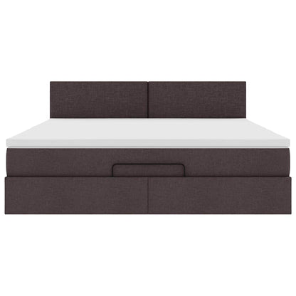 vidaXL Ottoman-Bett mit Matratze Dunkelbraun 160x200 cm Stoff