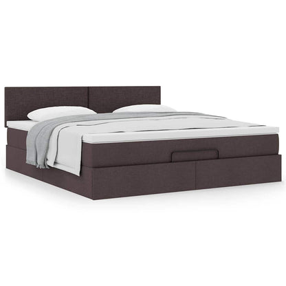 vidaXL Ottoman-Bett mit Matratze Dunkelbraun 180x200 cm Stoff