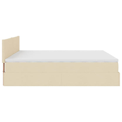 vidaXL Lit Ottoman avec matelas crème 180x200 cm Tissu