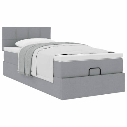 vidaXL Lit Ottoman avec matelas Gris clair 80x200 cm Tissu