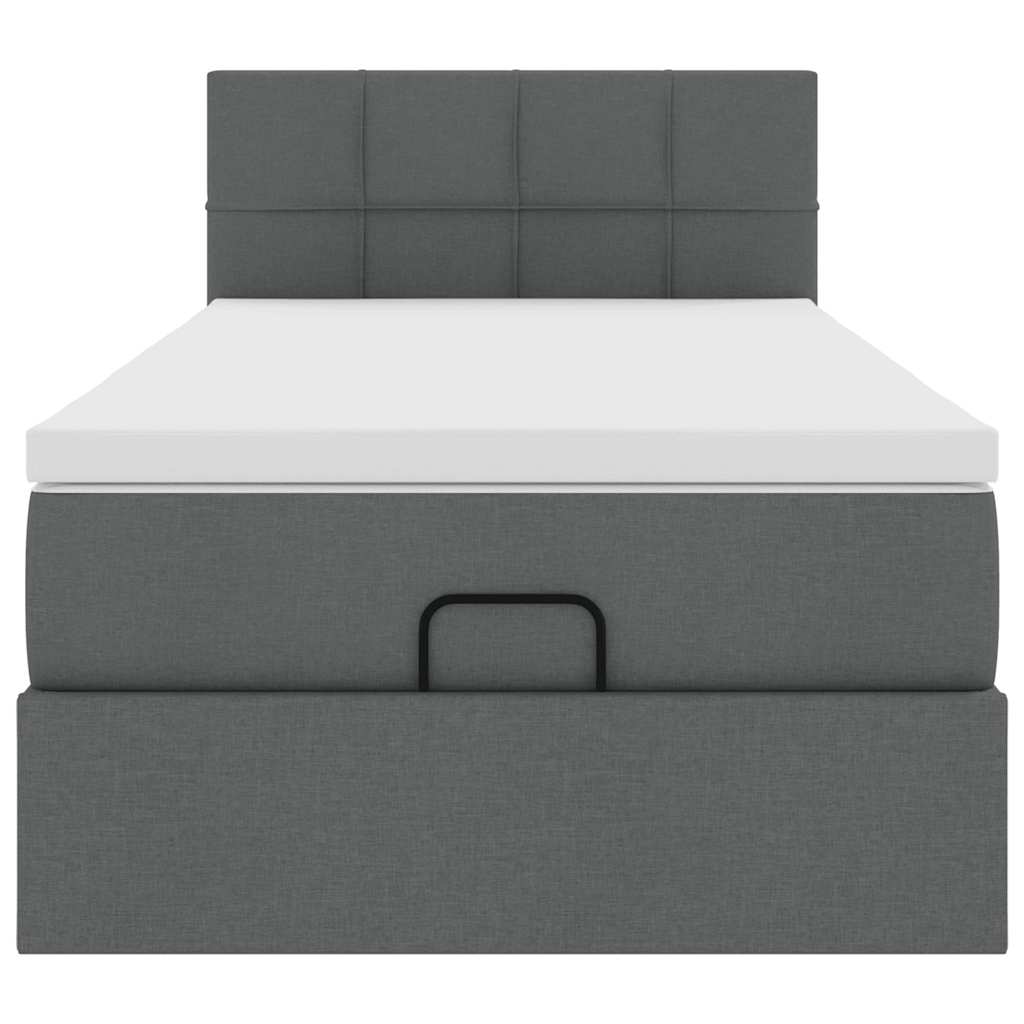 vidaXL Ottoman-Bett mit Matratze Dunkelgrau 80x200 cm Stoff