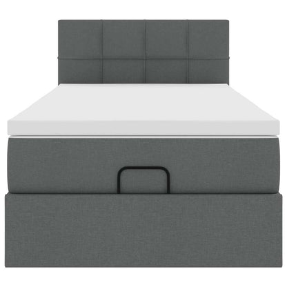 vidaXL Ottoman-Bett mit Matratze Dunkelgrau 80x200 cm Stoff