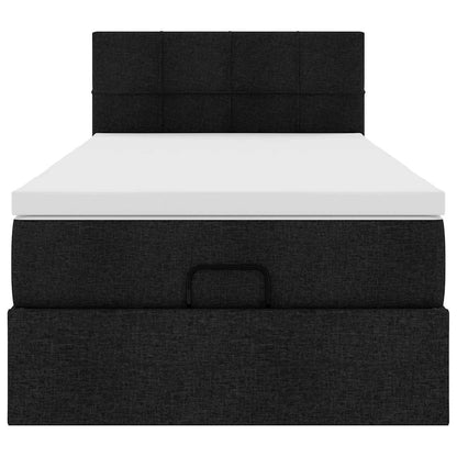 vidaXL Ottoman-Bett mit Matratze Schwarz 80x200 cm Stoff