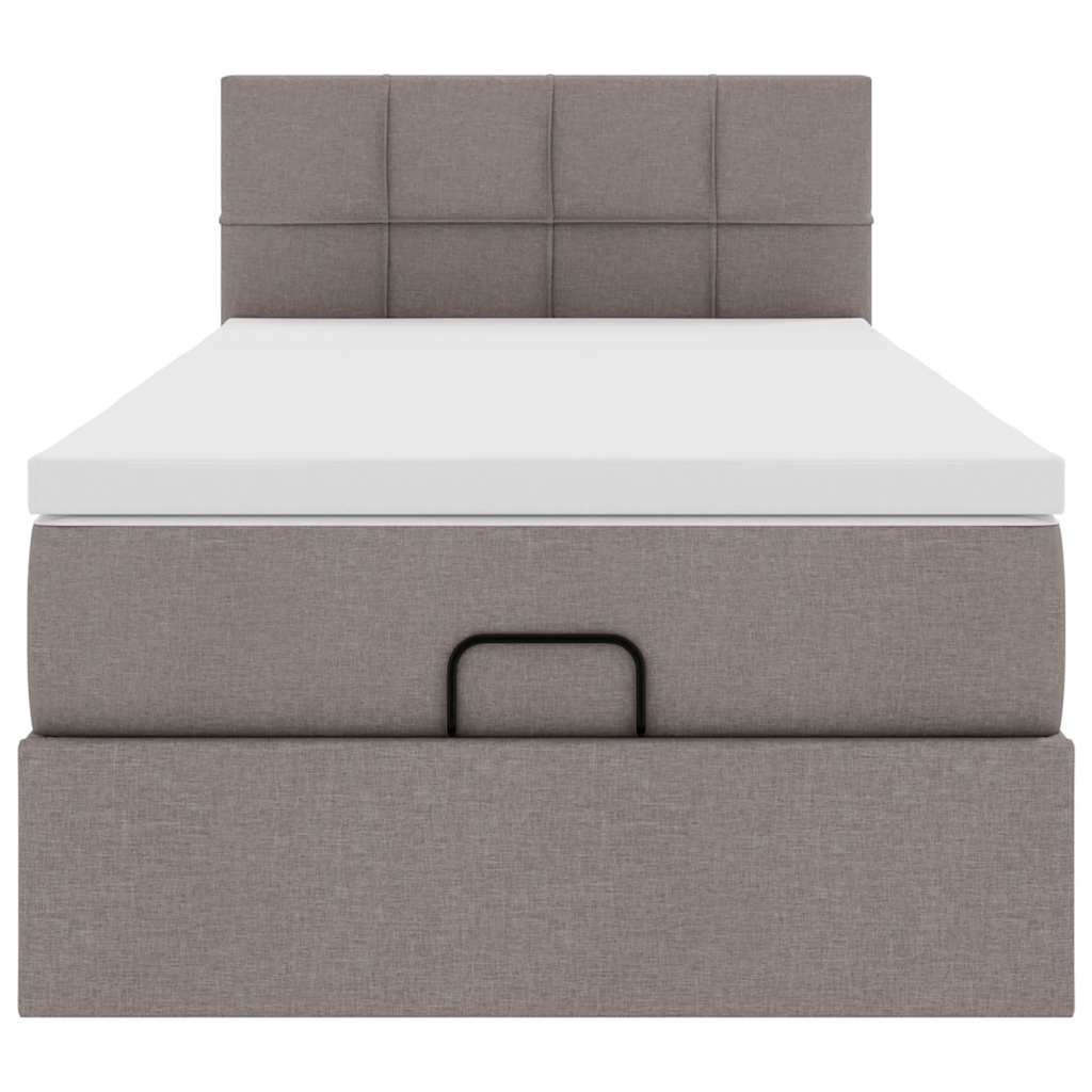 vidaXL Lit Ottoman avec matelas Gris taupe 80x200 cm Tissu