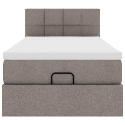 vidaXL Lit Ottoman avec matelas Gris taupe 80x200 cm Tissu