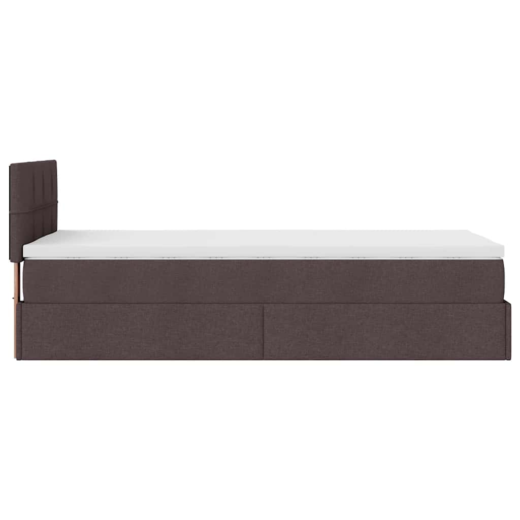 vidaXL Lit ottoman avec matelas Tissu marron foncé 90x190 cm