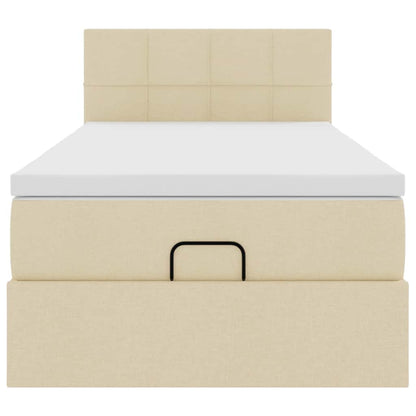 vidaXL Ottoman-Bett mit Matratze Creme 90x190 cm Stoff