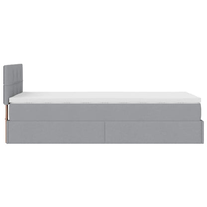 vidaXL Lit ottoman avec matelas Gris clair 90x200 cm Tissu