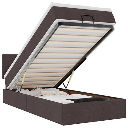 Ottoman-Bett mit Matratze Dunkelbraun 100x200 cm Stoff