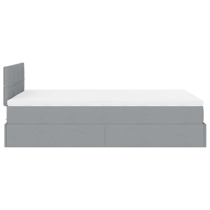 vidaXL Ottoman-Bett mit Matratze Hellgrau 120x190 cm Stoff