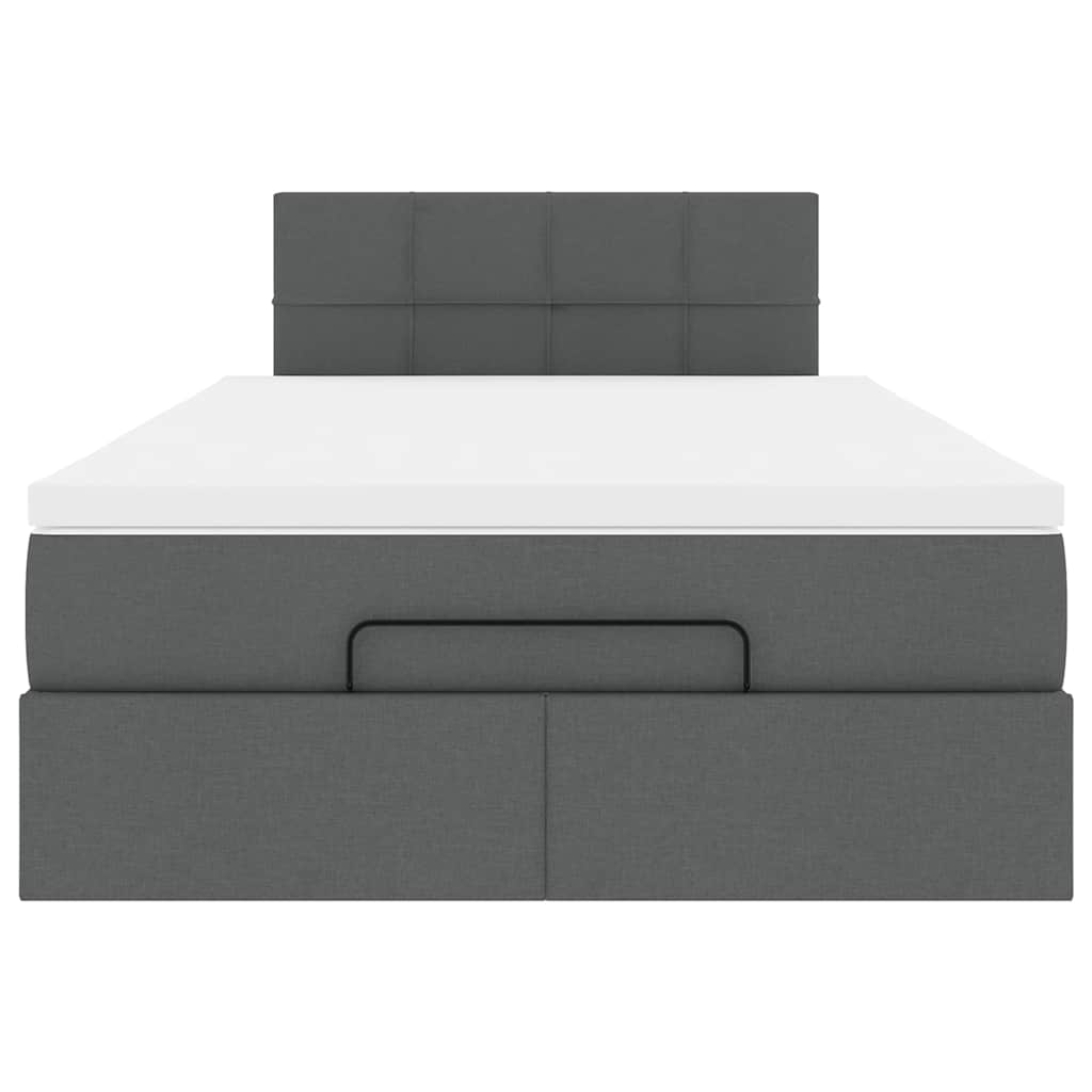 vidaXL Ottoman-Bett mit Matratze Dunkelgrau 120x190 cm Stoff