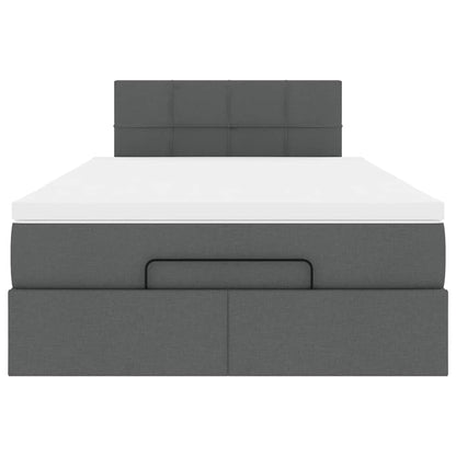 vidaXL Ottoman-Bett mit Matratze Dunkelgrau 120x190 cm Stoff