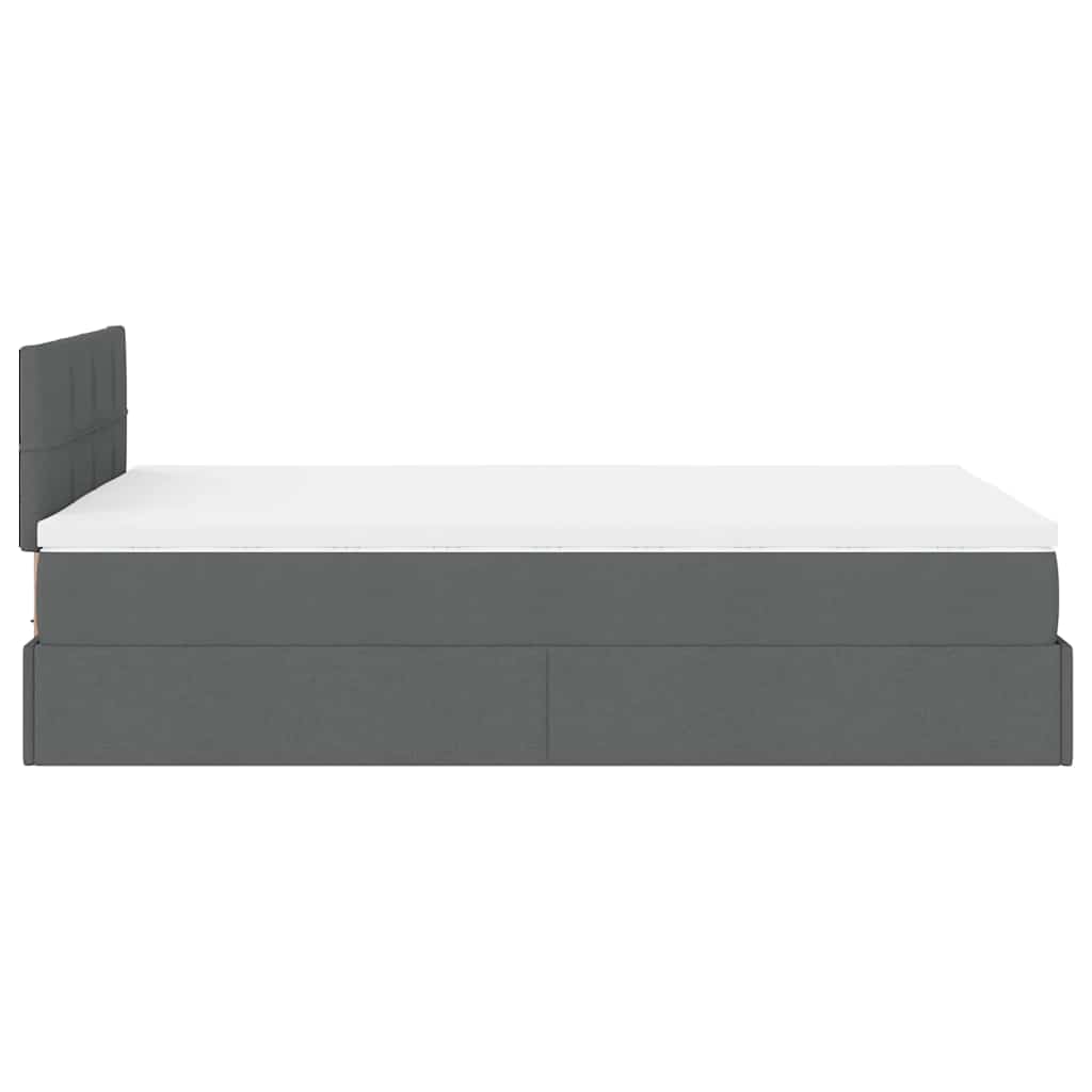 vidaXL Ottoman-Bett mit Matratze Dunkelgrau 120x190 cm Stoff
