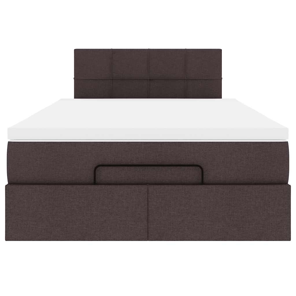 vidaXL Ottoman-Bett mit Matratze Dunkelbraun 120x190 cm Stoff