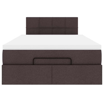 vidaXL Ottoman-Bett mit Matratze Dunkelbraun 120x190 cm Stoff