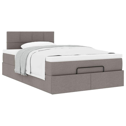 vidaXL Ottoman-Bett mit Matratze Taupe 120x190 cm Stoff