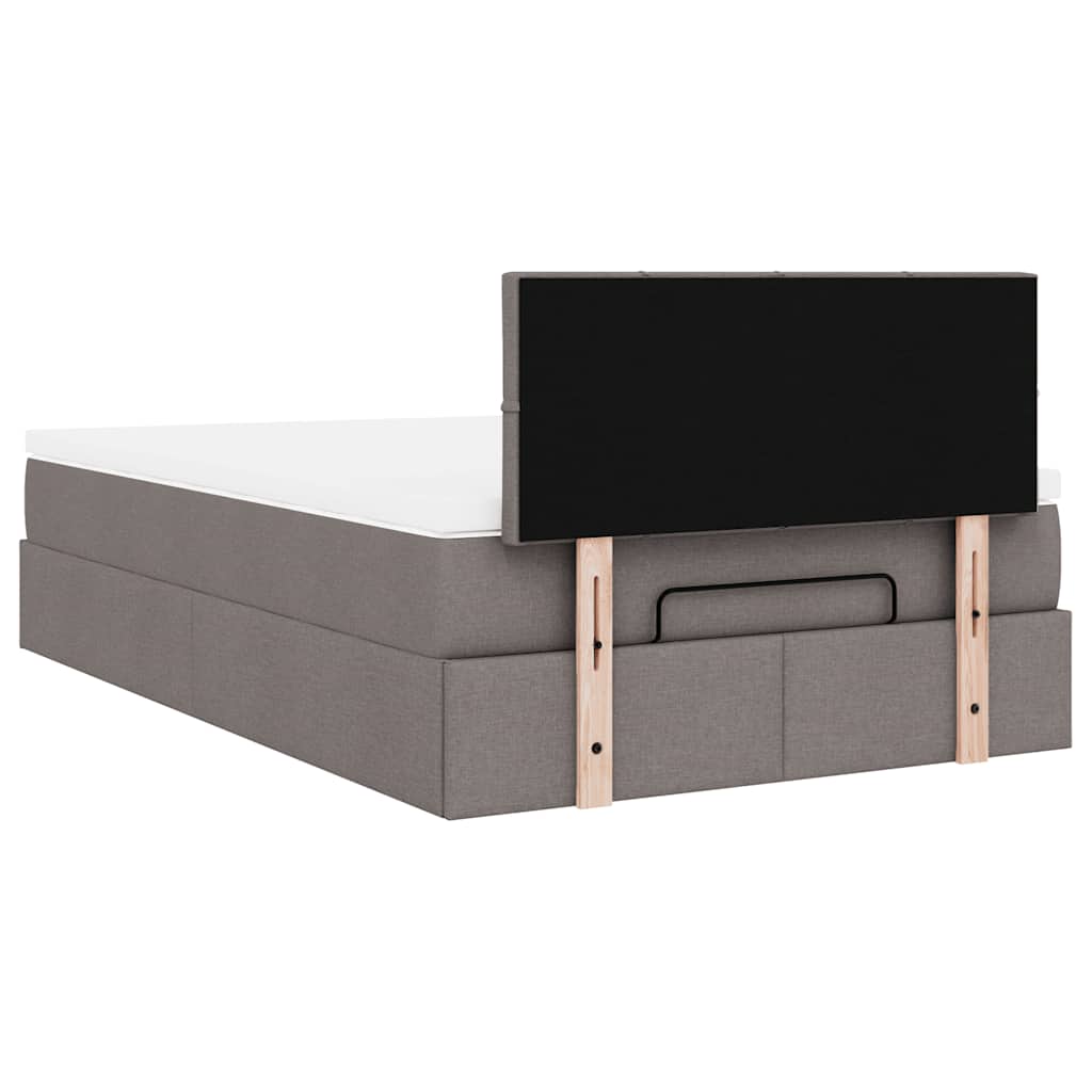 vidaXL Ottoman-Bett mit Matratze Taupe 120x190 cm Stoff