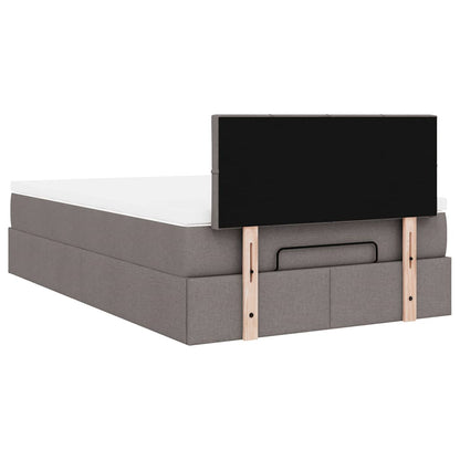 vidaXL Ottoman-Bett mit Matratze Taupe 120x190 cm Stoff