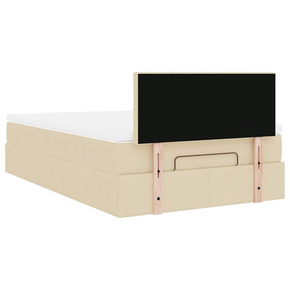 vidaXL Ottoman-Bett mit Matratze Creme 120x190 cm Stoff