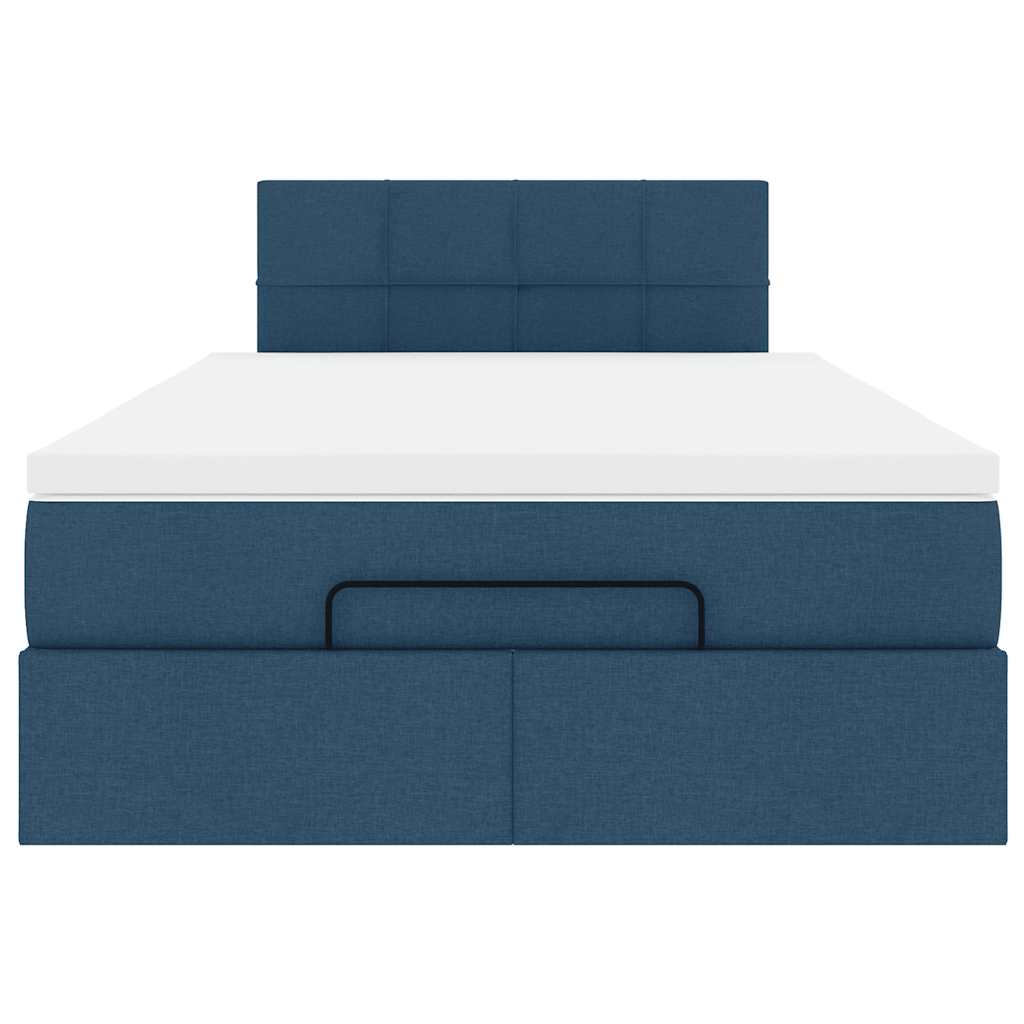 vidaXL Ottoman-Bett mit Matratze Blau 120x190 cm Stoff