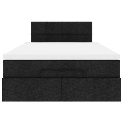 vidaXL Ottoman-Bett mit Matratze Schwarz 120x200 cm Stoff